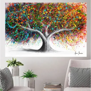 Grande Arvore Colorida Quadro Decorativo 110x80cm Sala Quarto - 23