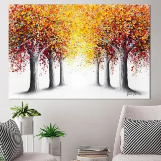 Grande Arvore Colorida Quadro Decorativo 110x80cm Sala Quarto - 23