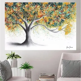 Grande Arvore Colorida Quadro Decorativo 110x80cm Sala Quarto - 23