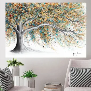 Grande Arvore Colorida Quadro Decorativo 110x80cm Sala Quarto - 23
