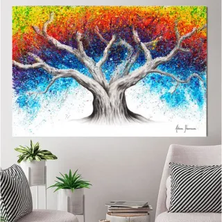 Grande Arvore Colorida Quadro Decorativo 110x80cm Sala Quarto - 23