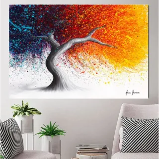 Grande Arvore Colorida Quadro Decorativo 110x80cm Sala Quarto - 23