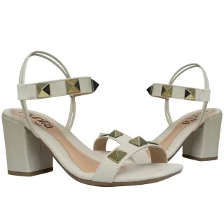 Sandália Munita Feminina Bico Quadrado Salto Bloco Confortável - Preto