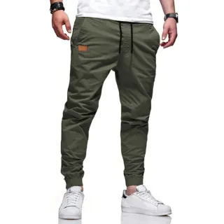 Calça Masculina Camuflada Jeans Jogger Cinza com Punho Elástico - Jogger Verde