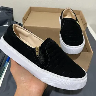 Sapatênis Slip On Feminino Nó Calce Fácil - iate preto