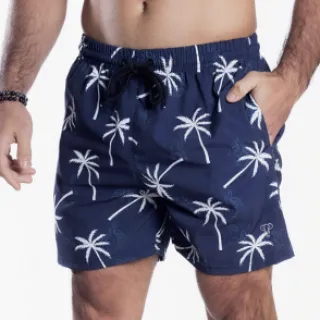 Moda Praia Verão Casal Kit Mozão Coqueiros Shorts Tactel - G1