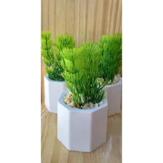 Arranjos de Plantas Artificiais em 3 Vasinhos Decorativos - AMARELA