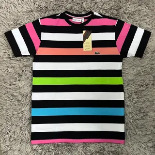 Camiseta Listrada Basica Peruana 40.1 - Vermelho-Cinza