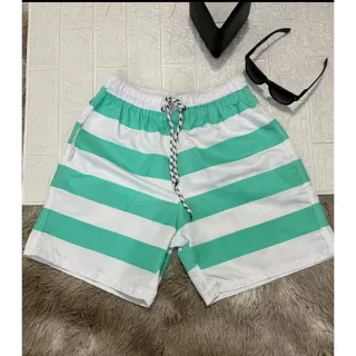 Short Tactel Masculino Listrado - Ideal para treinos na academia - Azul Bebê