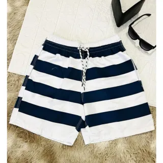 Short Tactel Masculino Listrado - Ideal para treinos na academia - Azul Bebê