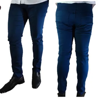 Promoção Calça Masculina Skinny Lycra Alfaiataria Sport Fino - Azul