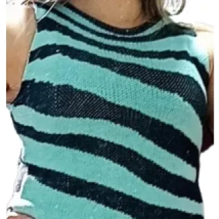 Promoção: Regata Animal Print Zebra de Tricot - preto/bege