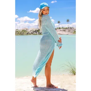 Sobretudo Maxi Flare Longo Kimono Feminino Praia - Off com Caramelo