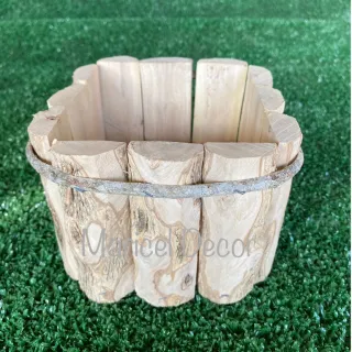 Rústico Café Madeira Vaso Kit 10pçs Cachepô - 6x6cm