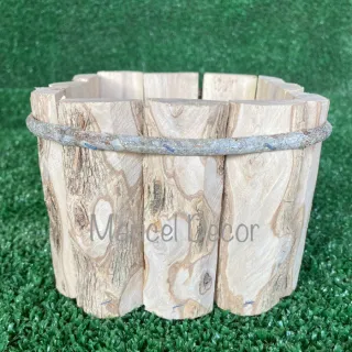 Rústico Café Madeira Vaso Kit 10pçs Cachepô - 6x6cm