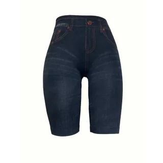 Leggings Esportivas Femininas em Jeans Falso - Kit3
