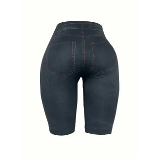 Leggings Esportivas Femininas em Jeans Falso - Kit3
