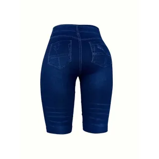 Leggings Esportivas Femininas em Jeans Falso - Kit3
