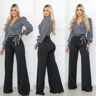 Calça Pantalona Manga Longa Princesa - MACACÃO LARISSA - FUSCIA