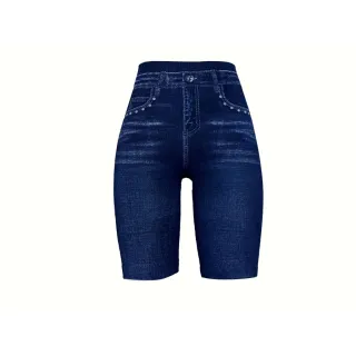 Leggings Esportivas Femininas em Jeans Falso - Kit3