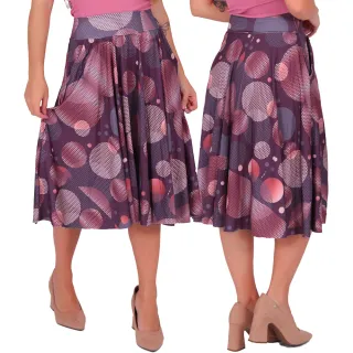 Moda Feminina Evangélica - Saia Plissada Godê - FAIXA PRETA