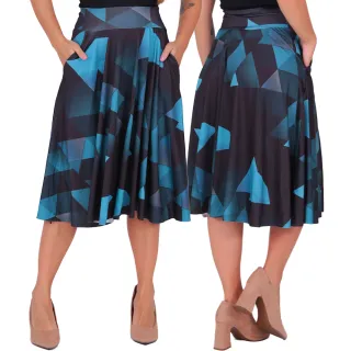 Moda Feminina Evangélica - Saia Plissada Godê - FAIXA PRETA