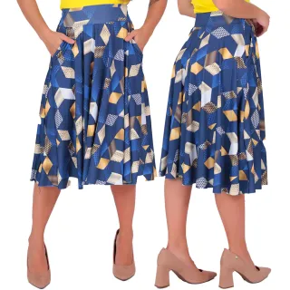 Moda Feminina Evangélica - Saia Plissada Godê - FAIXA PRETA