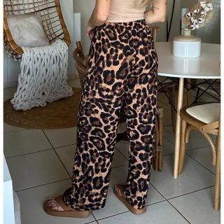 Tendência Pantalona Feminina Animal Print - Cintura Alta - Estampa 2