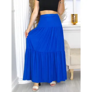 Saia Lisa Camadas Longa com Elástico - 3 Marias Blogueiras - Branco