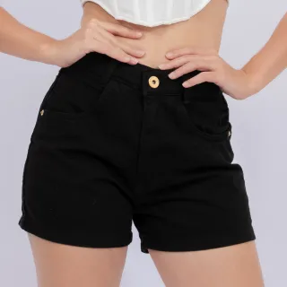 Cintura Alta Feminino Shorts Jeans - 012-Hot Valença Azul Sky