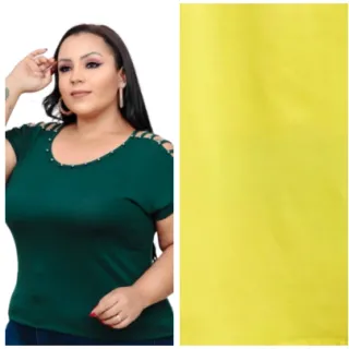 Blusinha Plus Size Manga Curta Tira Vazada Viscolycra Pérola Metalizada GG 44/48 - Rosa