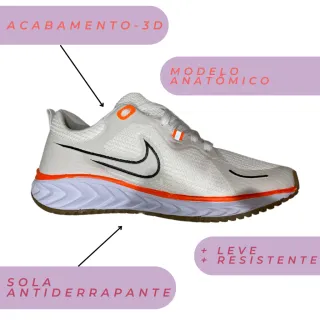 Lançamento 2023 Tênis Masculino Esportivo Confortável Academia - Preto com Dourado