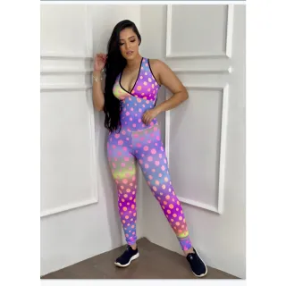 Roupas para Academia: Macacão Fitness Feminino Sandy - Longo e Curto - MACACÃO LONGO 11