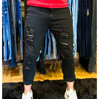 Queima de estoque: Calça masculina skinny LD jeans - Calça clara