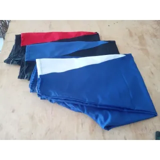 Modelo Recorte na Perna Calça Esportiva Tactel - P ao GG e Plus Size - PRETA/ RECORTE AZUL ROYAL