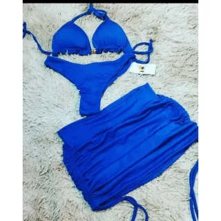 Saia de biquíni com 3 peças - Compre online na Raryel - Amarelo néon 3 peças