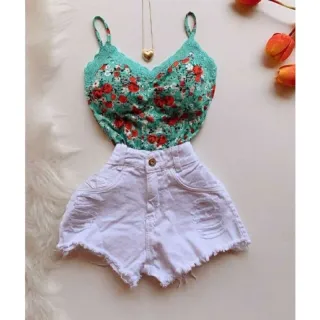 Bojo de Renda Alcinha Feminina Blusinha com - Vermelho