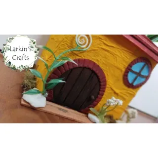 Vaso de plantas artesanal - Cachepot Casinha de Vó - Azul