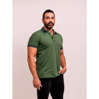 Camiseta Masculina Polo Casual Básica para Lazer em Algodão Piquet - Marrom