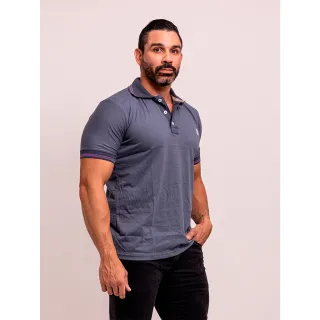 Camiseta Masculina Polo Casual Básica para Lazer em Algodão Piquet - Marrom