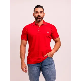 Camiseta Masculina Polo Casual Básica para Lazer em Algodão Piquet - Marrom