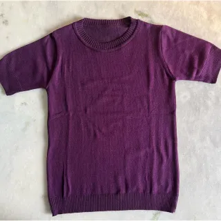 Decote Redondo Blusa Tricô Manga Curta Feminina - Verde Limão