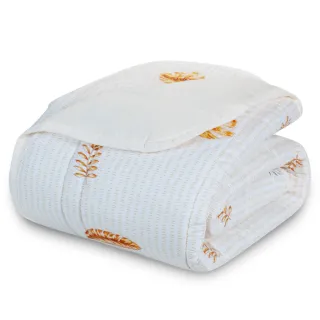 Edredom Dupla Face Queen Casal 01 Peça Toque Macio Micropercal 200 Fios - AZUL GRID