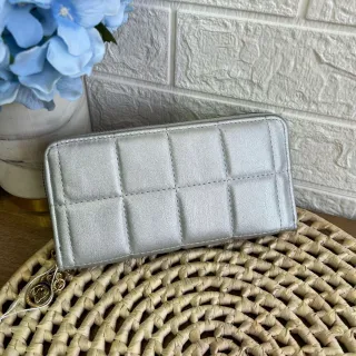 Bordada Feminina Carteira em 2 Zíper - Preto1102