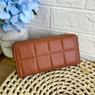 Bordada Feminina Carteira em 2 Zíper - Preto1102