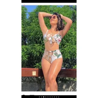 Lançamento Biquíni Feminino Hot Pants Laço Cintura Alta Cod 10 - Girassol branco