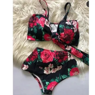 Lançamento Biquíni Feminino Hot Pants Laço Cintura Alta Cod 10 - Girassol branco