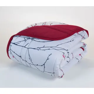 Edredom Dupla Face Queen Casal 01 Peça Toque Macio Micropercal 200 Fios - AZUL GRID