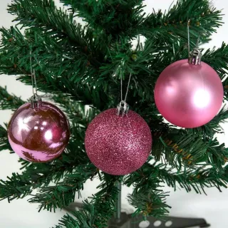 Enfeite Natalino Bolinha Kit 12 Unidades Cores Variadas 5cm - Prata