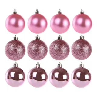 Enfeite Natalino Bolinha Kit 12 Unidades Cores Variadas 5cm - Prata